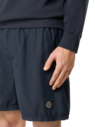 STONE ISLAND - Maillot de bain bleu marine à patch compass