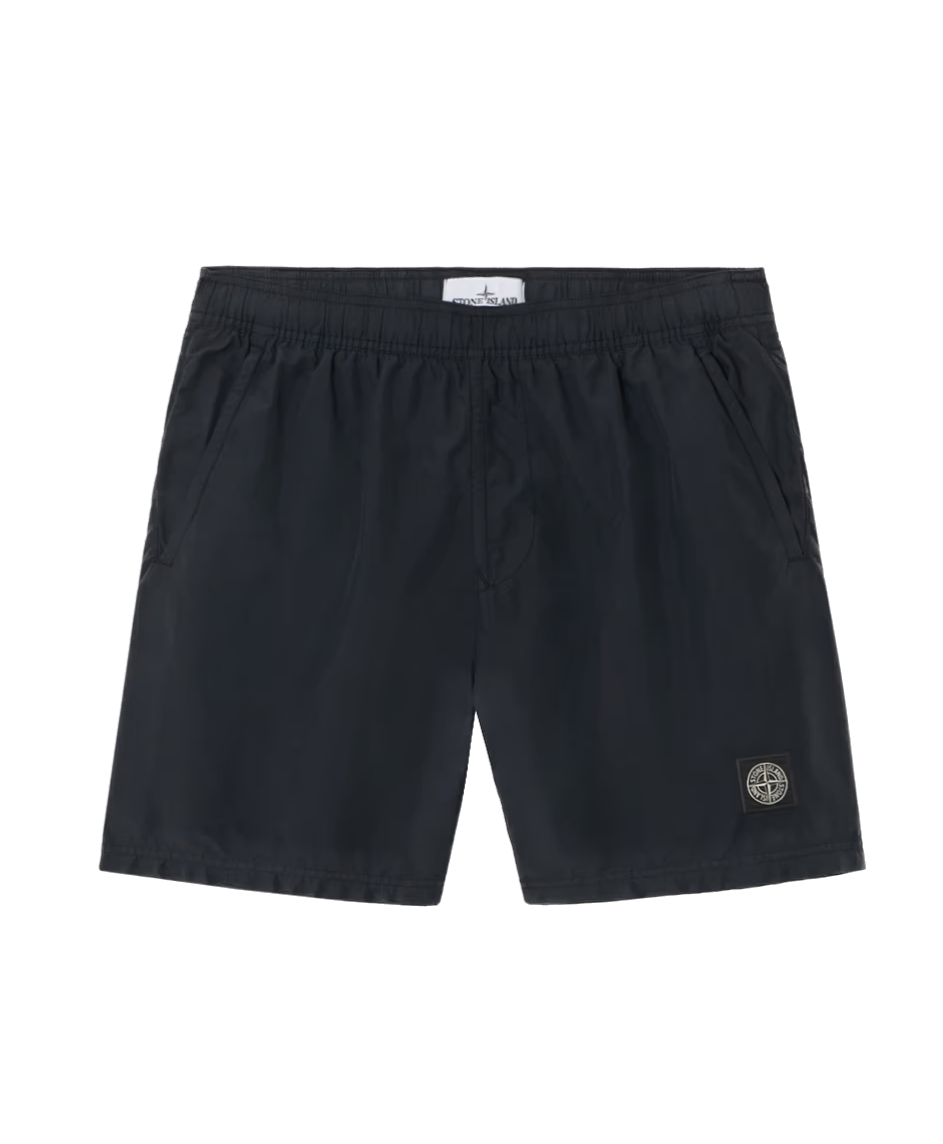STONE ISLAND - Maillot de bain bleu marine à patch compass