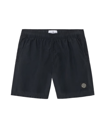 STONE ISLAND - Maillot de bain bleu marine à patch compass