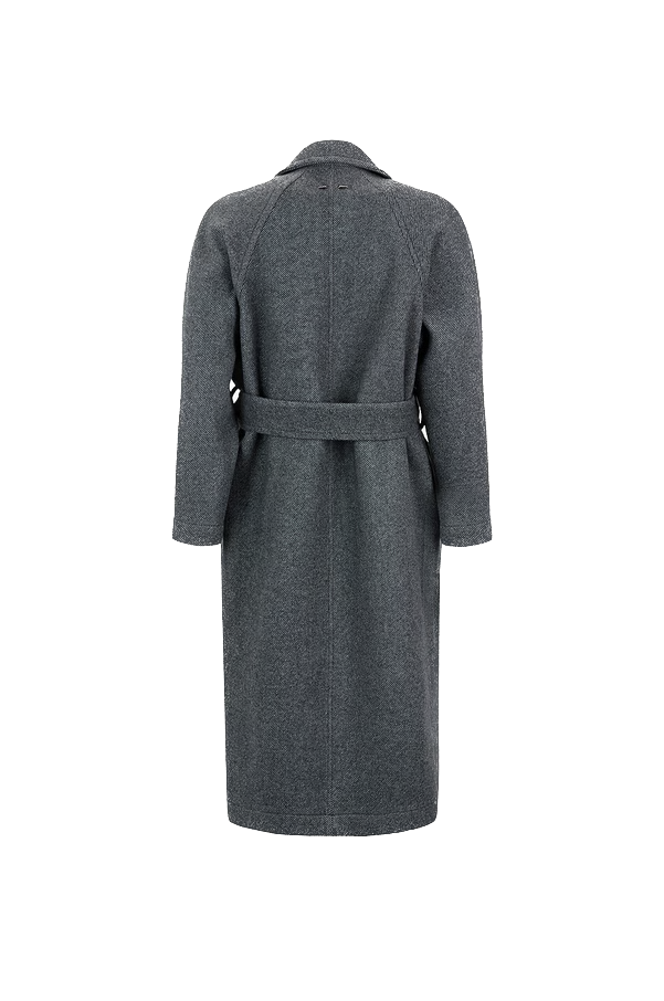 BARBARA BUI - Manteau long en sergé de laine rayé