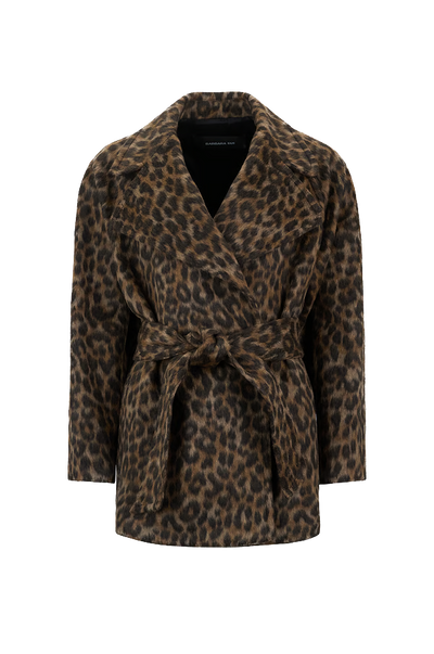 BARBARA BUI - Manteau mi-long en flanelle à imprimé animalier