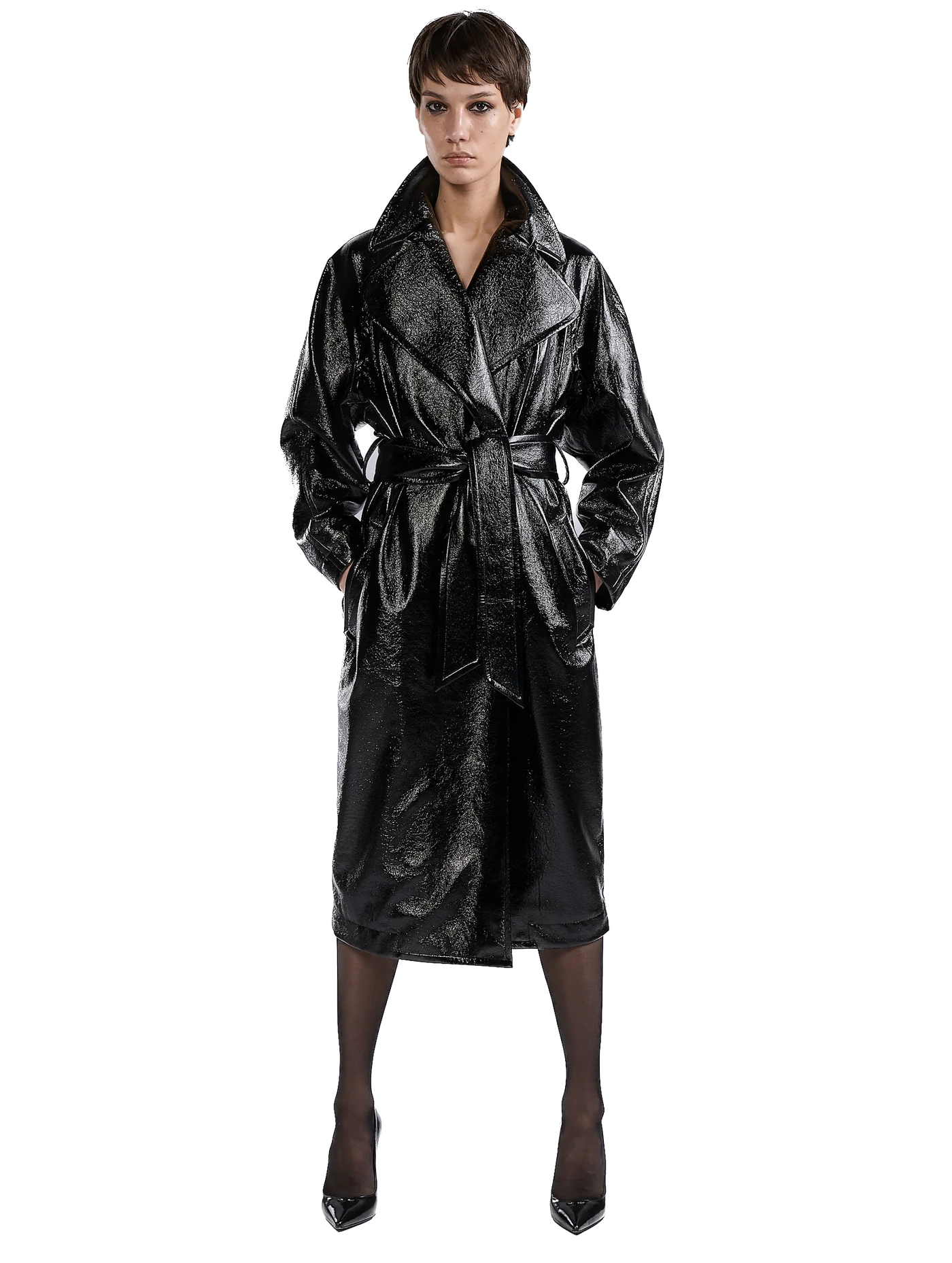 BARBARA BUI - Trench-coat façon Naplack noir