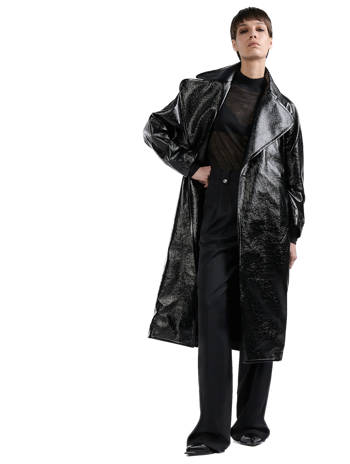 BARBARA BUI - Trench-coat façon Naplack noir