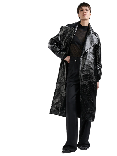 BARBARA BUI - Trench-coat façon Naplack noir