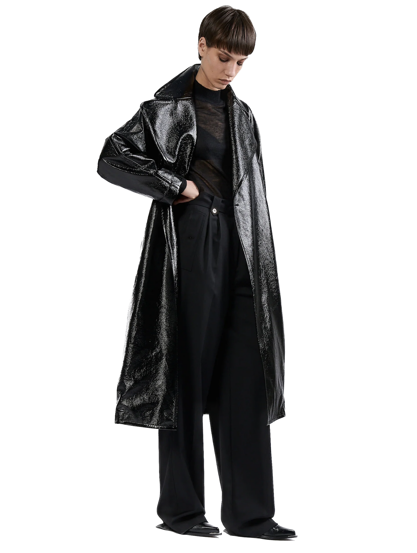 BARBARA BUI - Trench-coat façon Naplack noir