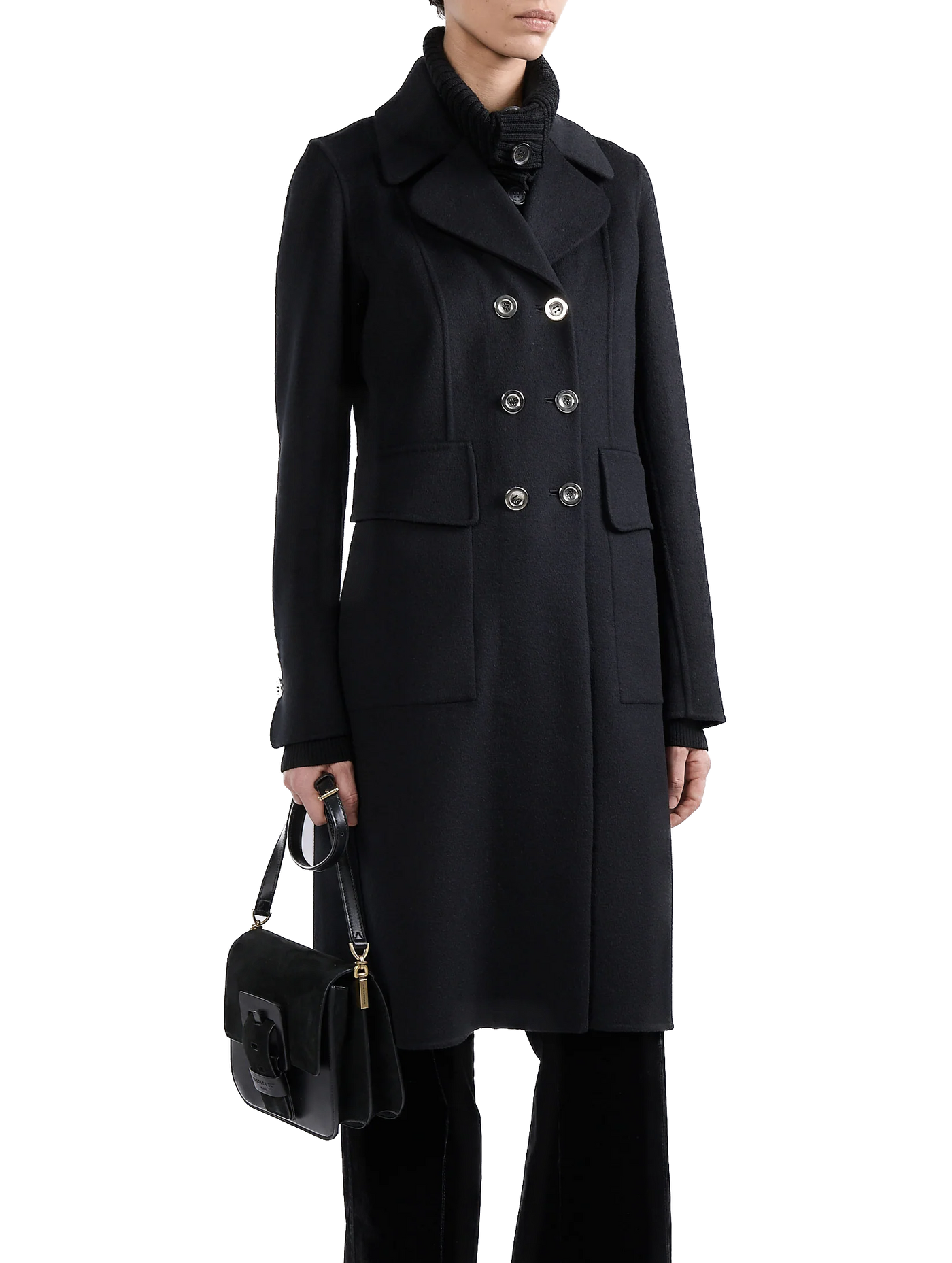 BARBARA BUI - Manteau en laine et cachemire double face mastic