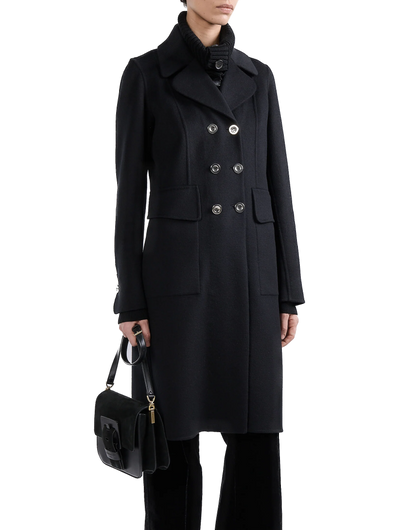 BARBARA BUI - Manteau en laine et cachemire double face mastic
