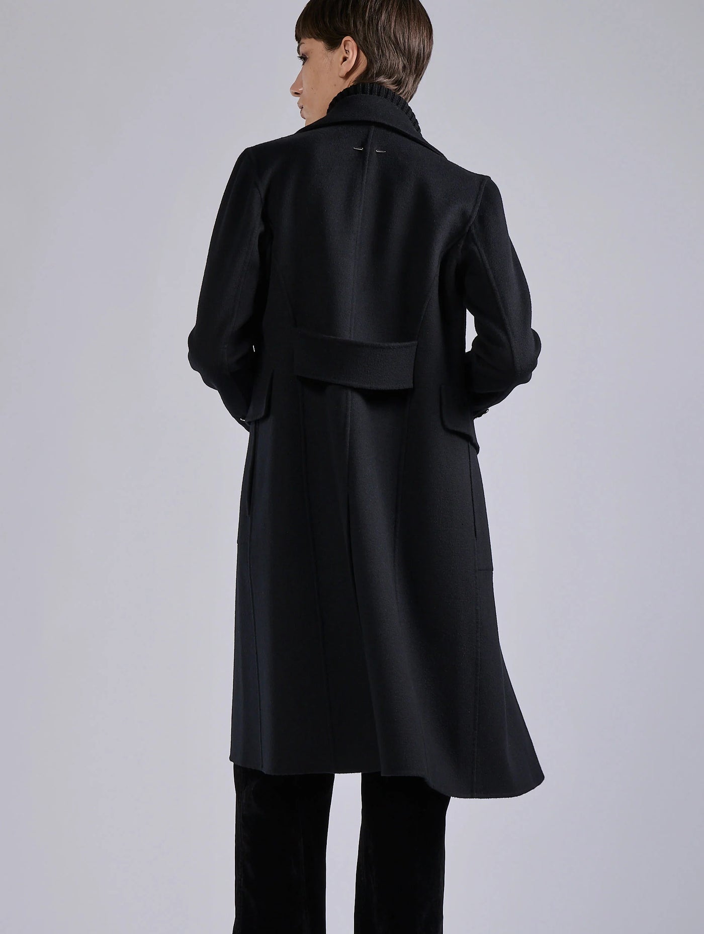 BARBARA BUI - Manteau en laine et cachemire double face mastic