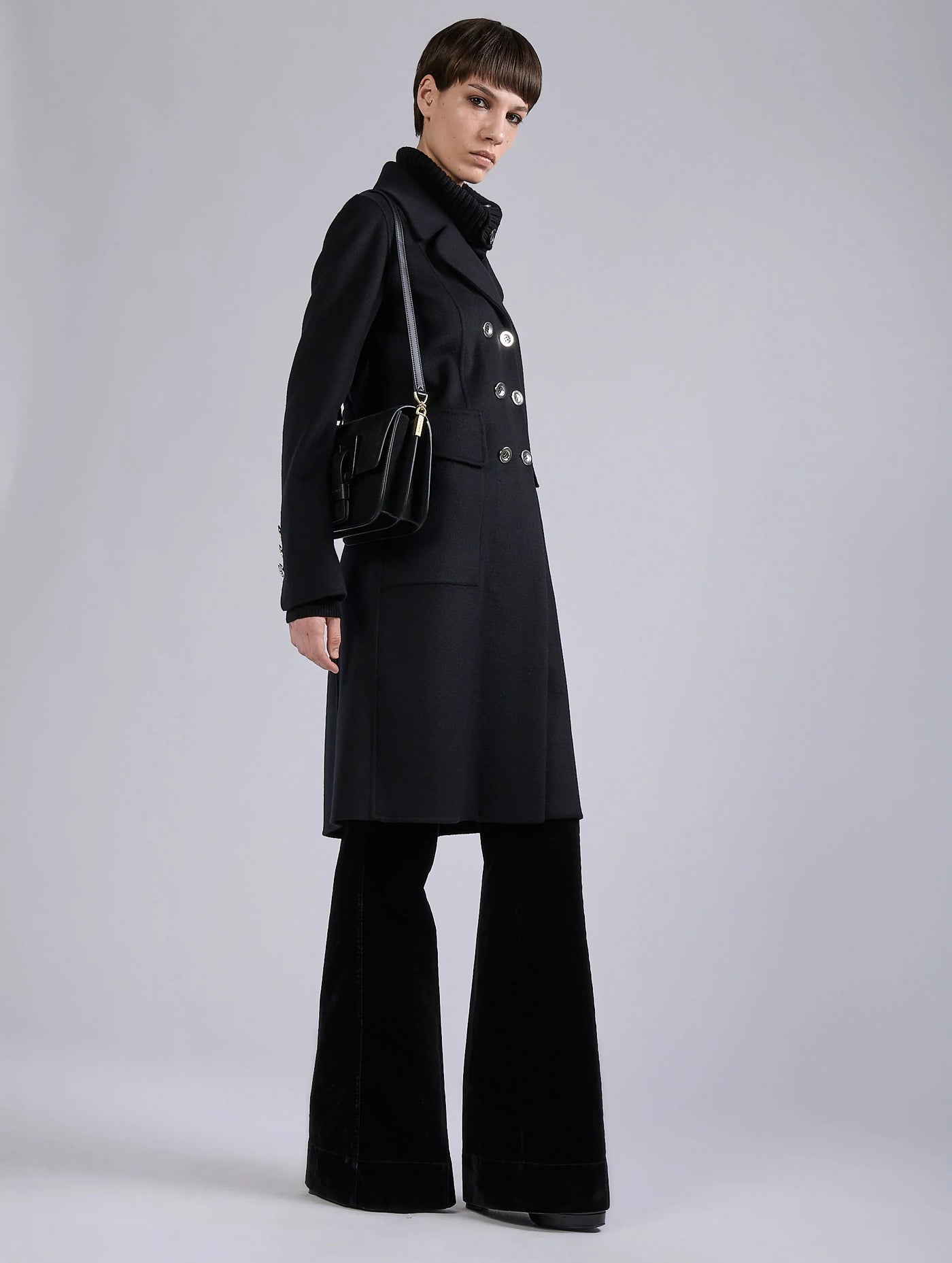 BARBARA BUI - Manteau en laine et cachemire double face mastic
