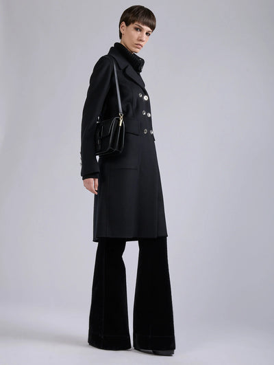 BARBARA BUI - Manteau en laine et cachemire double face mastic