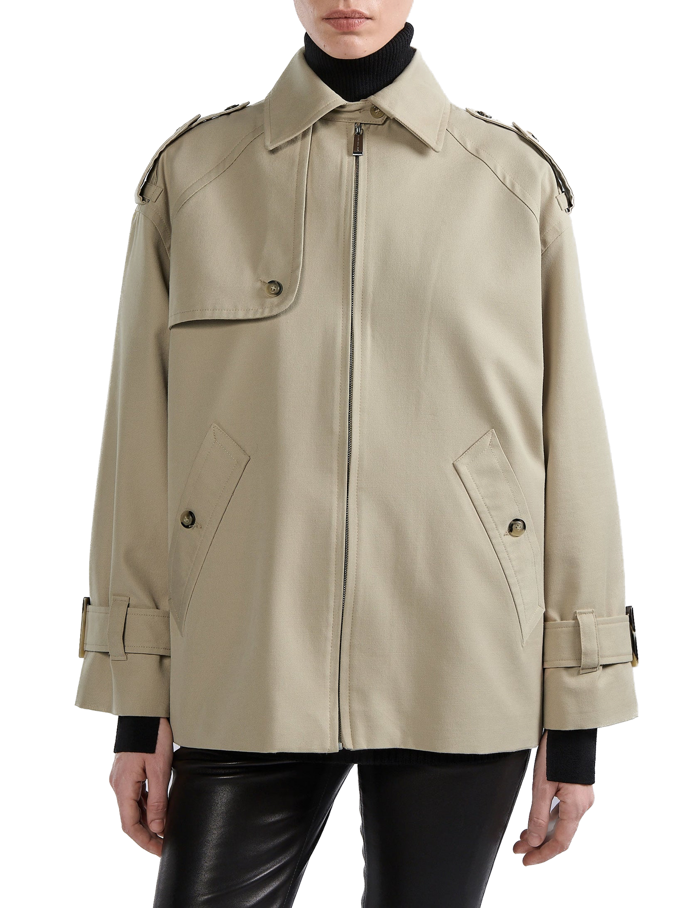 BARBARA BUI - Blouson oversized en gabardine coton et laine sable