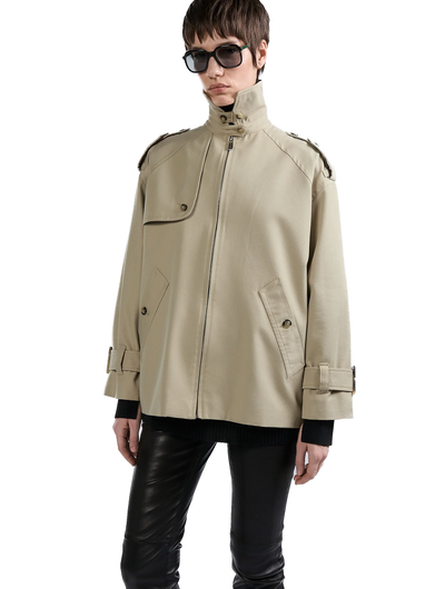 BARBARA BUI - Blouson oversized en gabardine coton et laine sable