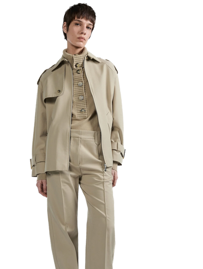 BARBARA BUI - Blouson oversized en gabardine coton et laine sable