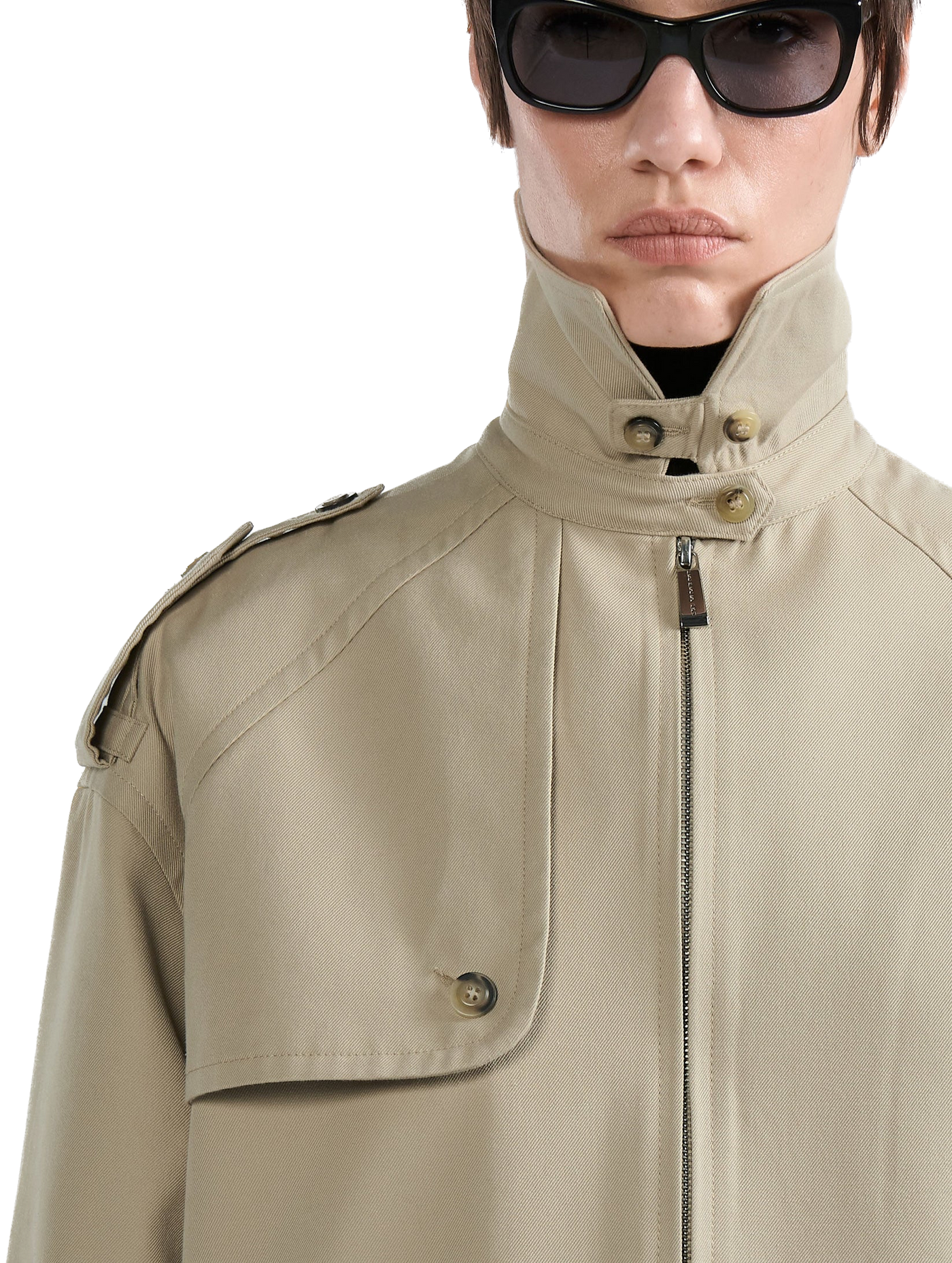 BARBARA BUI - Blouson oversized en gabardine coton et laine sable