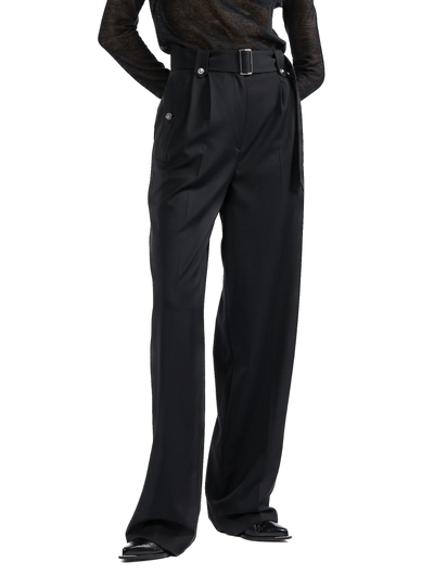 BARBARA BUI - Pantalon taille haute en gabardine de laine noir