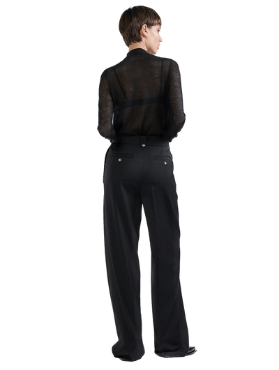 BARBARA BUI - Pantalon taille haute en gabardine de laine noir