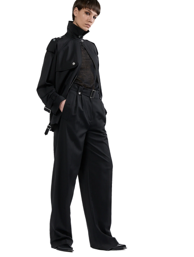 BARBARA BUI - Pantalon taille haute en gabardine de laine noir
