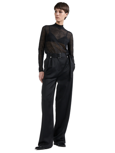 BARBARA BUI - Pantalon taille haute en gabardine de laine noir