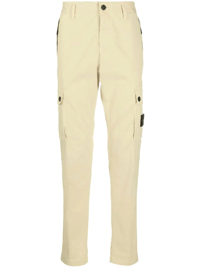 STONE ISLAND - Pantalon cargo Beige avec poches boutonnées