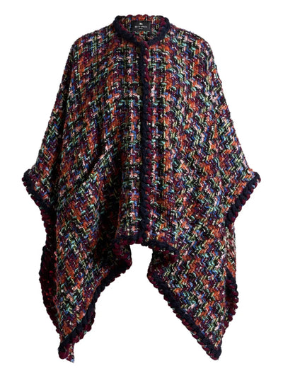 ETRO - Cape en tweed à pompons