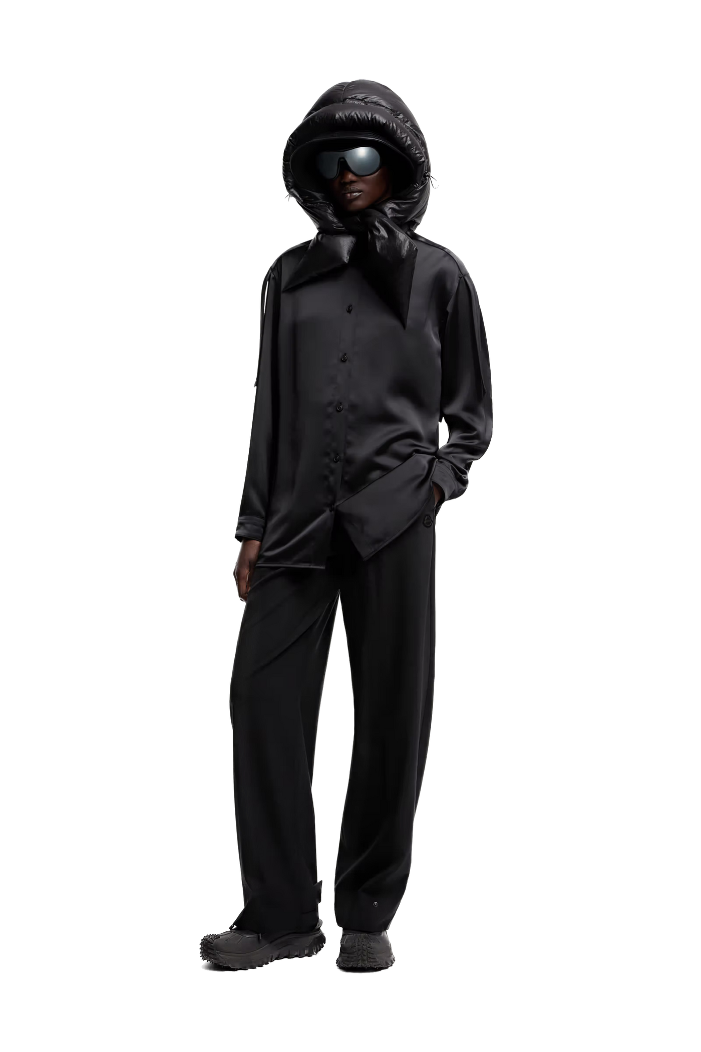 MONCLER GENIUS - Chemise en satin Moncler x EE72 par Edward Enninful