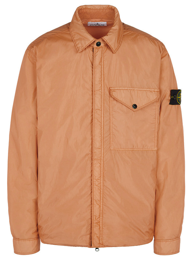 STONE ISLAND - Suchemise crinkle corail