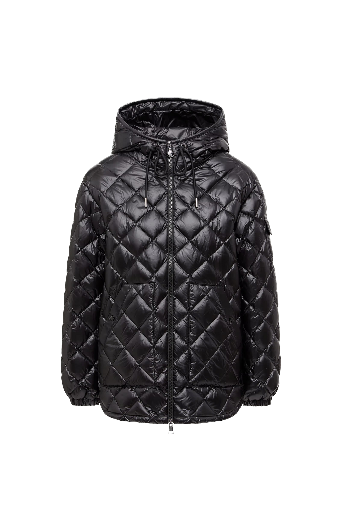 MONCLER - Doudoune courte à capuche et matelassage en losange