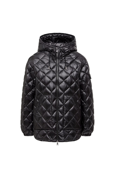 MONCLER - Doudoune courte à capuche et matelassage en losange