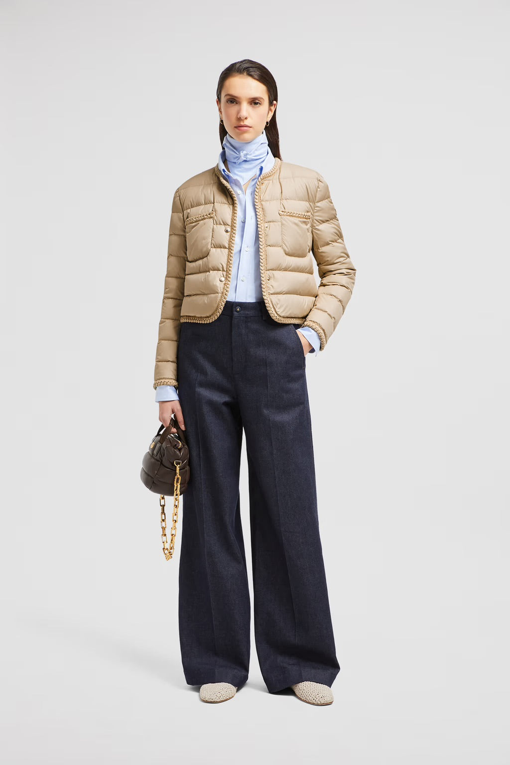 MONCLER - Doudoune courte Gencay beige