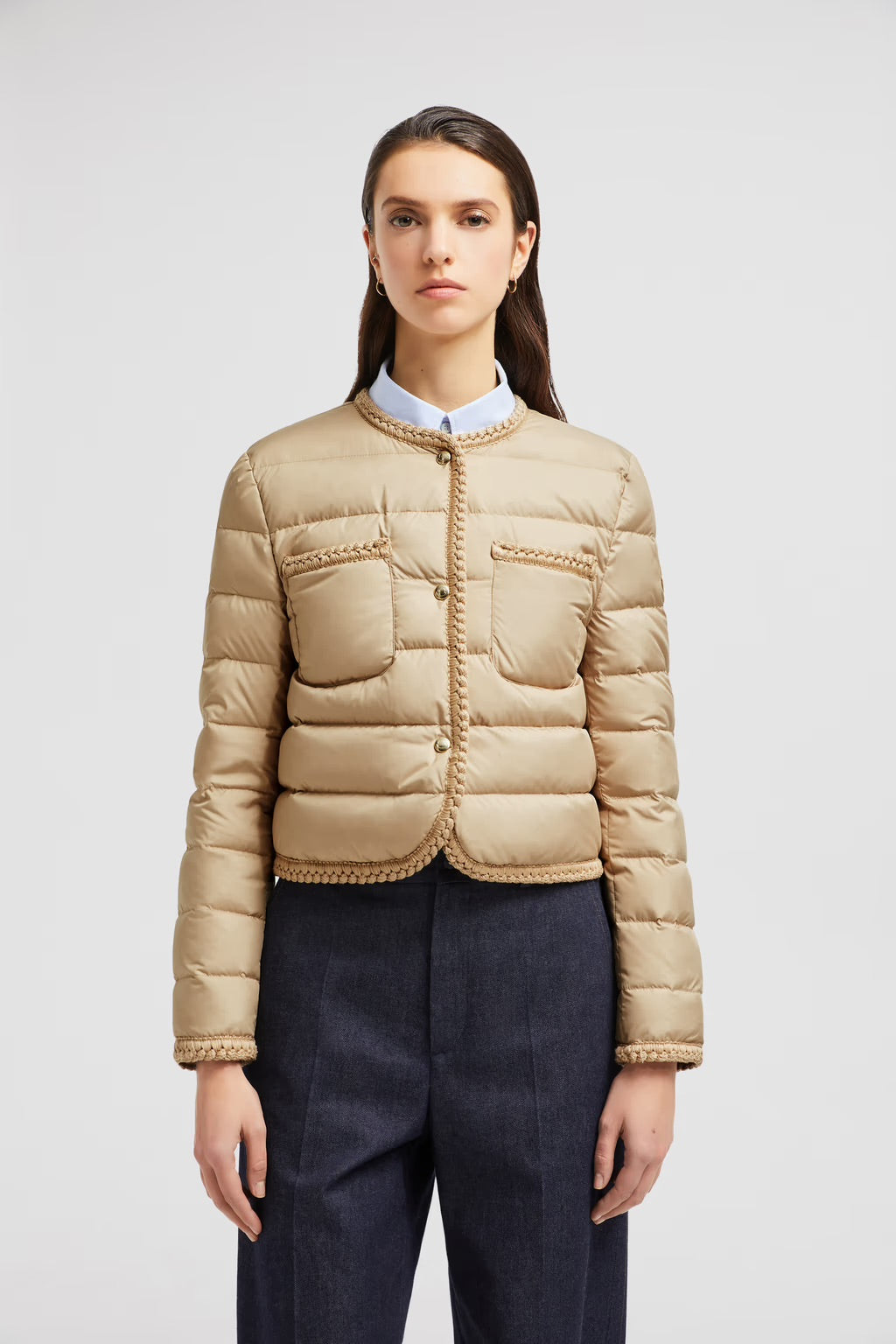 MONCLER - Doudoune courte Gencay beige