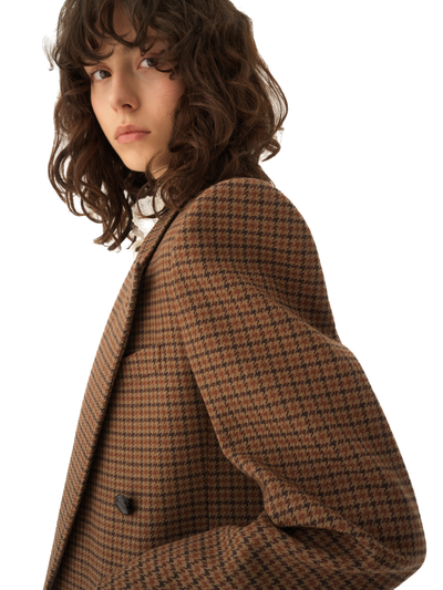 CHLOÉ - Veste blazer croisée en laine pied-de-poule