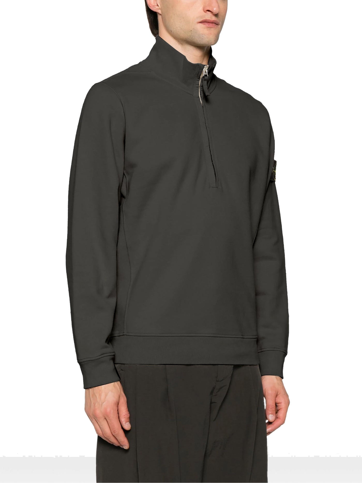 Stone Island - Sweat half zip gris anthracite