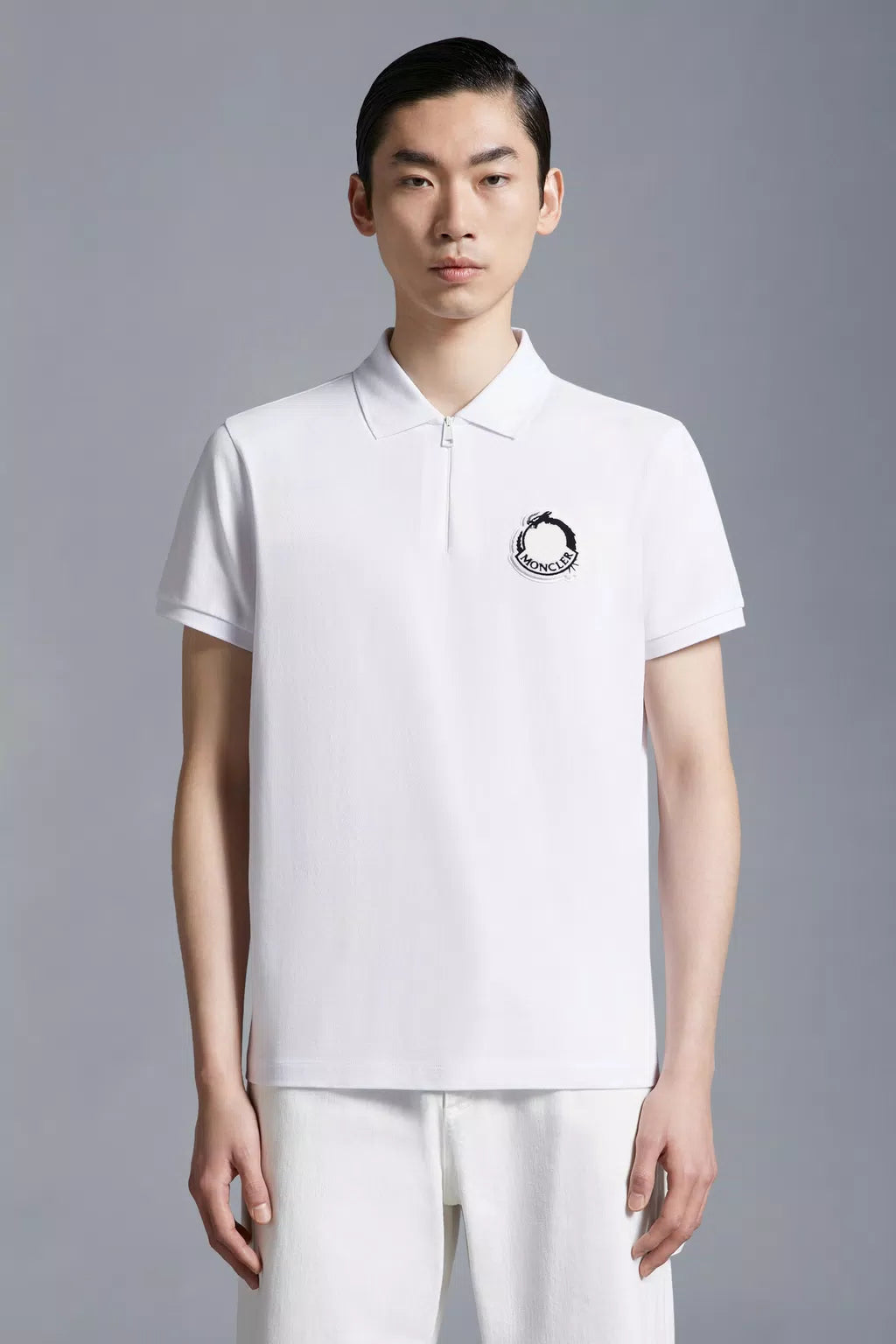 MONCLER - POLO À EMPIÈCEMENT LOGO