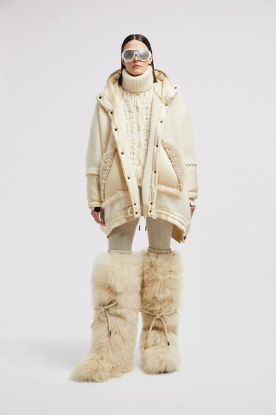 MONCLER - Cape en laine, alpaga et mohair