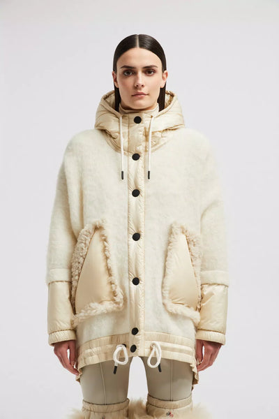 MONCLER - Cape en laine, alpaga et mohair