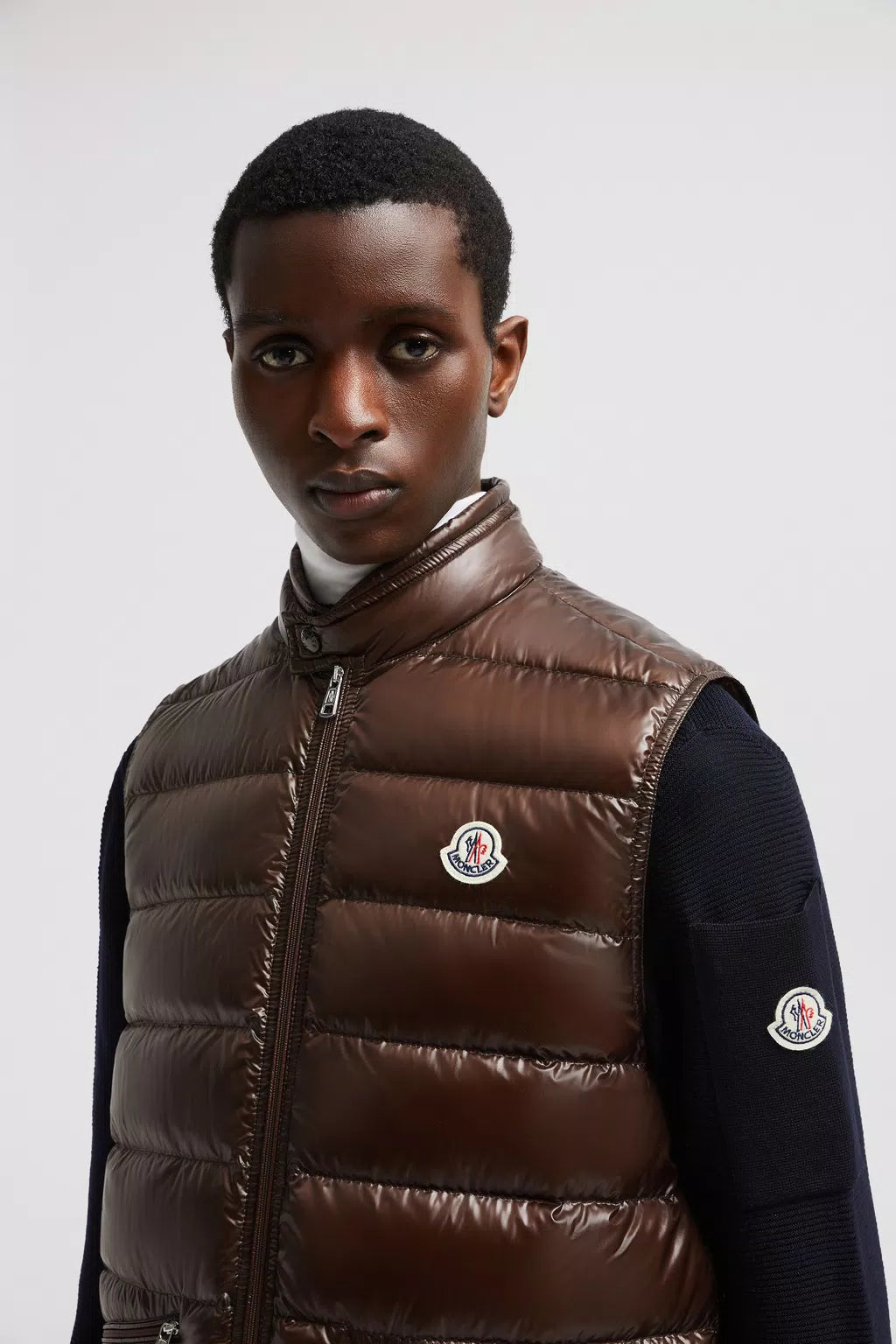 MONCLER DOUDOUNE SANS MANCHES GUI MARRON