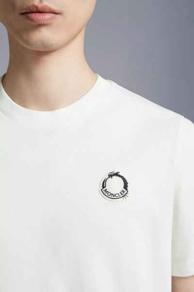 Moncler - T-shirt à empiècement logo BLANC