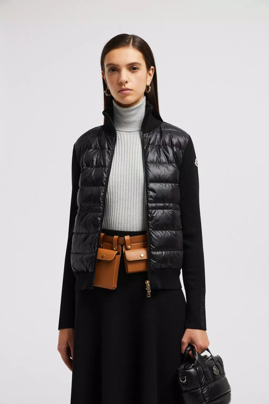 MONCLER - Cardigan zippé matelassé