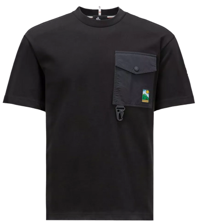 MONCLER GRENOBLE - T-shirt noir avec poche