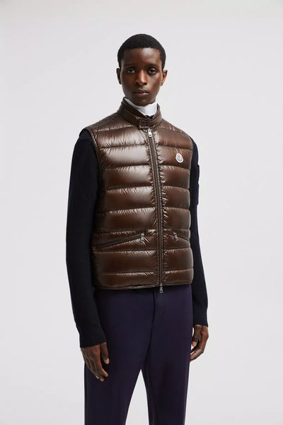 MONCLER - DOUDOUNE SANS MANCHES GUI MARRON