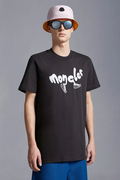MONCLER - T-shirt à logo running noir