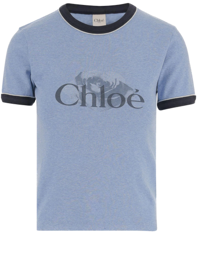 CHLOÉ - COTTON T-SHIRT CHLOÉ LOGO