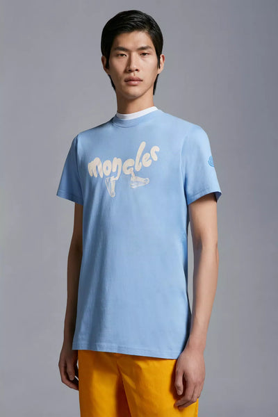 MONCLER - T-shirt à logo running bleu