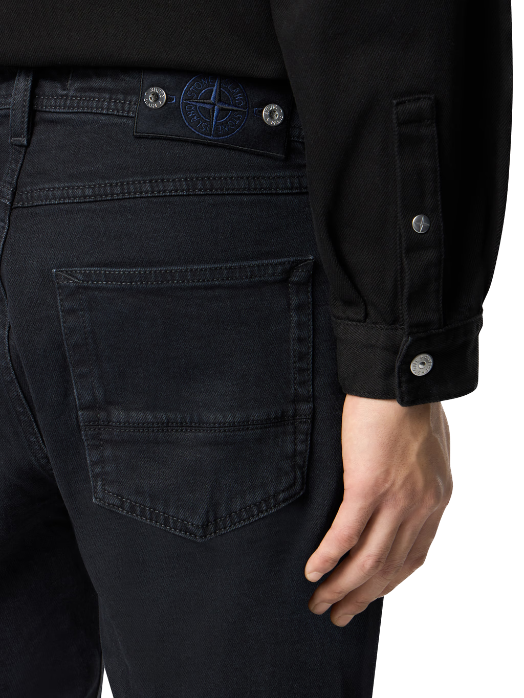 STONE ISLAND - jean noir slim denim research