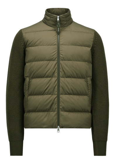 MONCLER - Cardigan bi-matière kaki