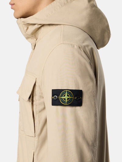 STONE ISLAND - Field jacket déperlante à capuche avec poches poitrine