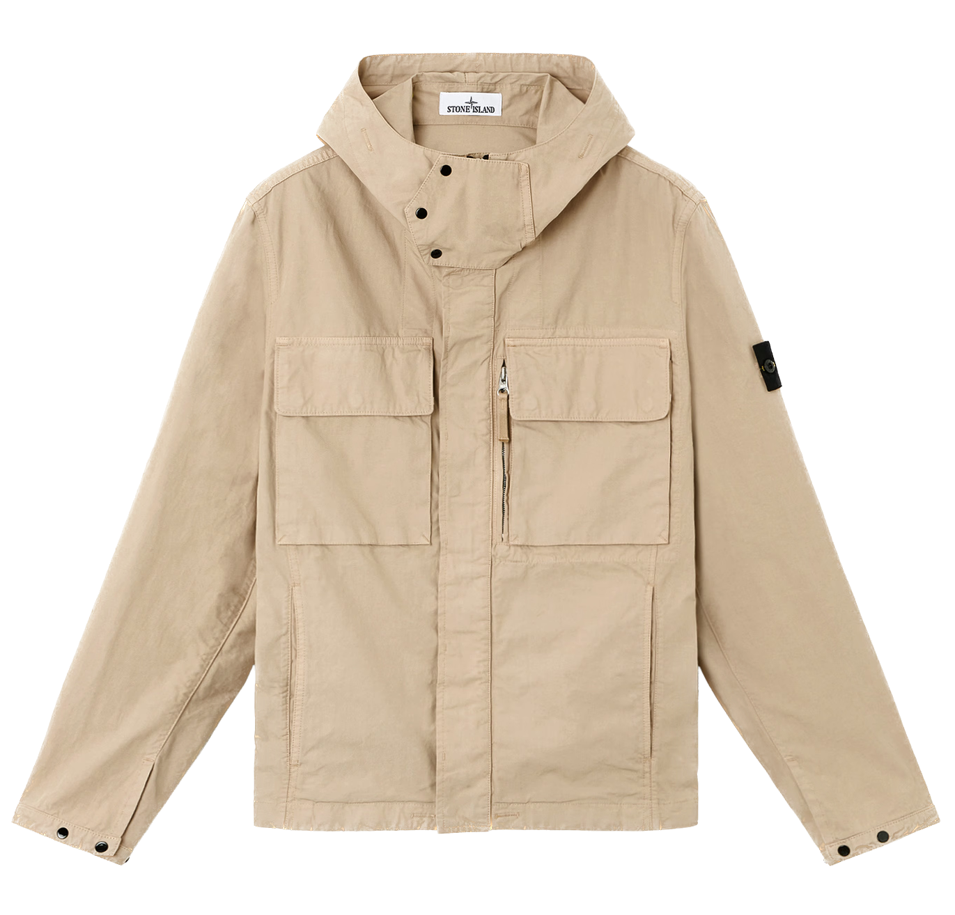 STONE ISLAND - Field jacket déperlante à capuche avec poches poitrine