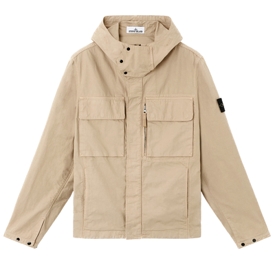 STONE ISLAND - Field jacket déperlante à capuche avec poches poitrine