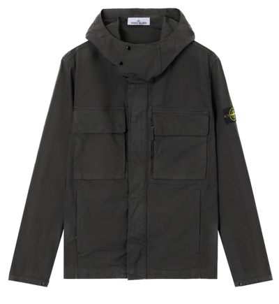 STONE ISLAND - Field jacket déperlante à capuche avec poches poitrine