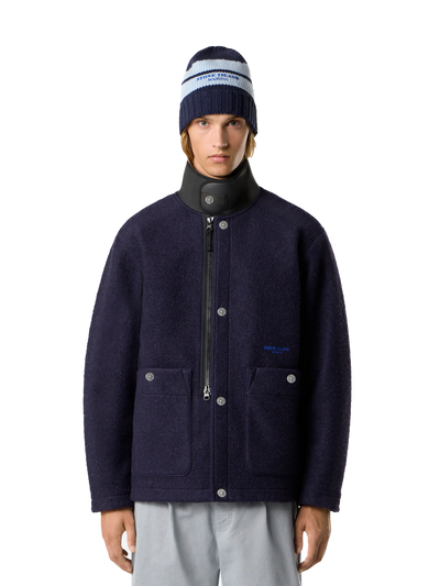 STONE ISLAND MARINA - Veste en laine avec col en nylon extensible